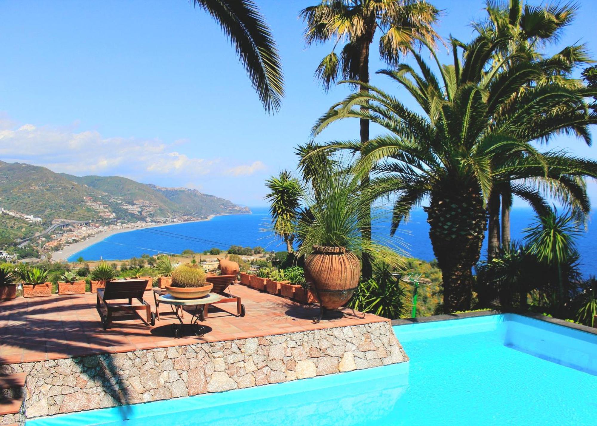 Villa Lou Taormina Private Villa With Panoramic Sea View Pool Exterior foto