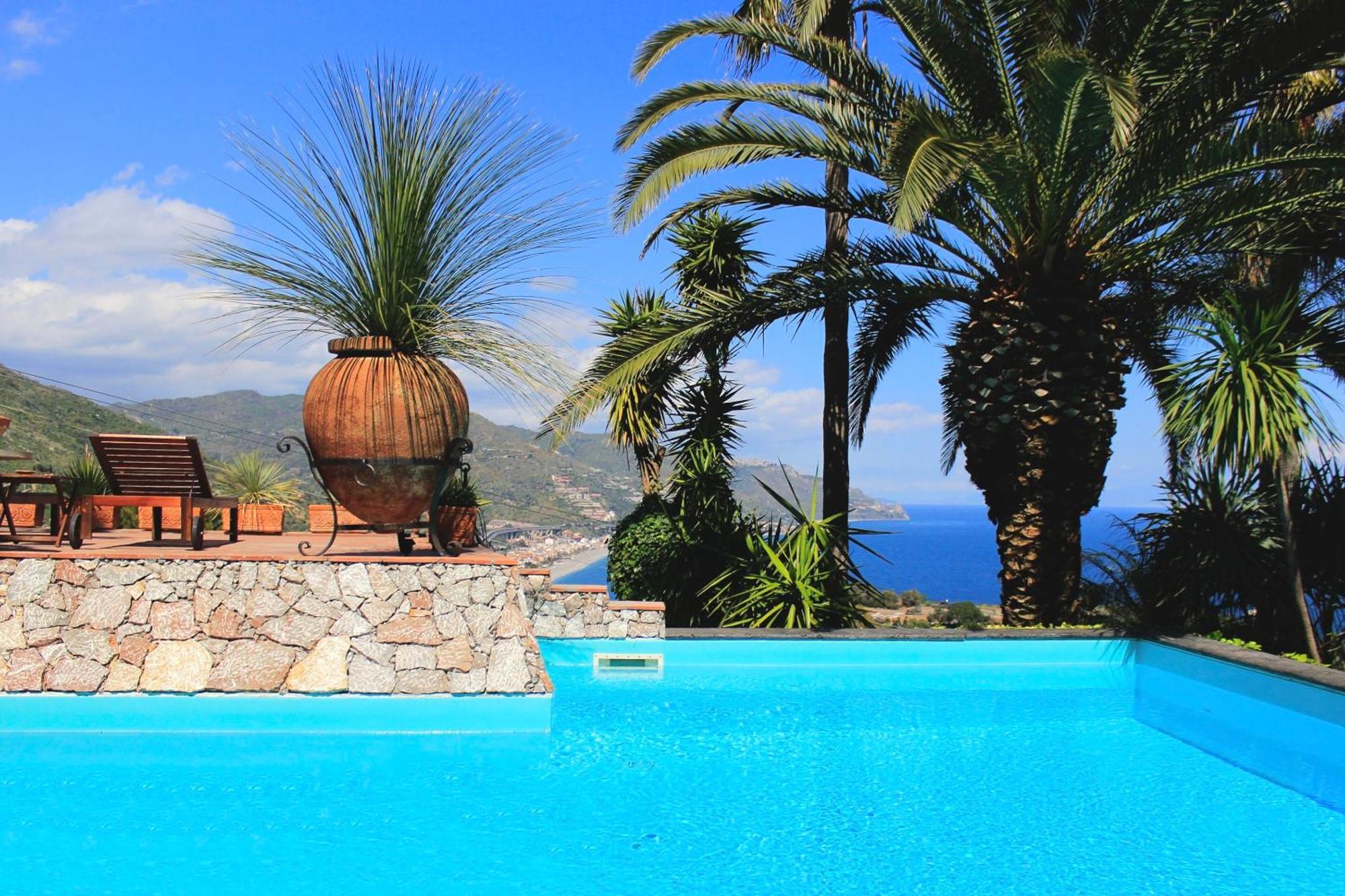 Villa Lou Taormina Private Villa With Panoramic Sea View Pool Exterior foto